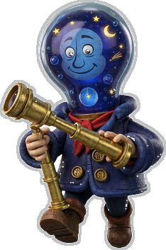 贴伴原创天文学家灯泡人,灯泡内装着星空